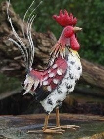 Haan en Hen / metaal / kippen / NIEUW, Dierenbeeld, Nieuw, Metaal, Info@huisentuindecoratiemarie.nl