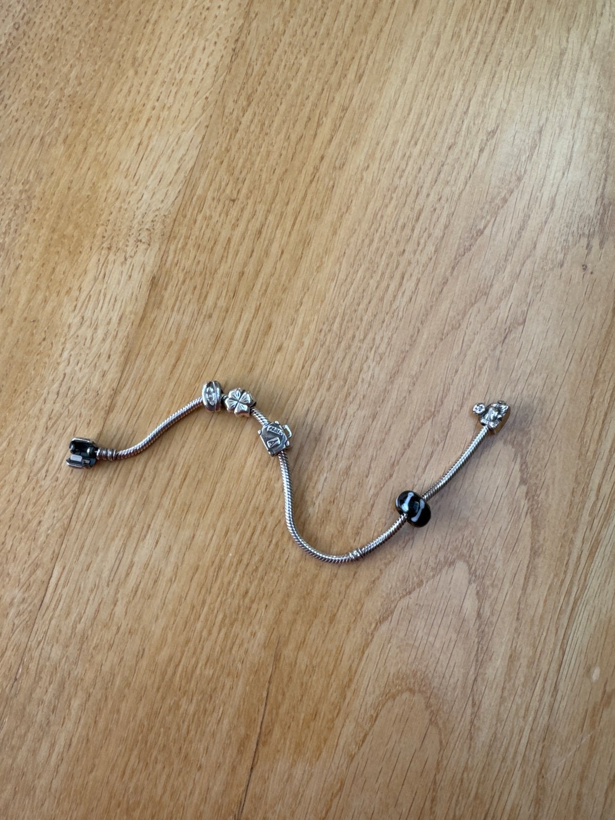 Zilveren Pandora armband met bedels, Sieraden, Tassen en Uiterlijk, Armbanden, Ophalen of Verzenden, Gebruikt, Zilver, Met bedels of kralen