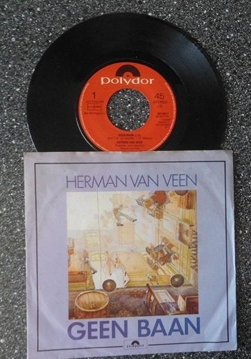 Herman van Veen - geen baan (vanaf € 2,00), Ophalen of Verzenden, Zo goed als nieuw, 7 inch, Levenslied of Smartlap