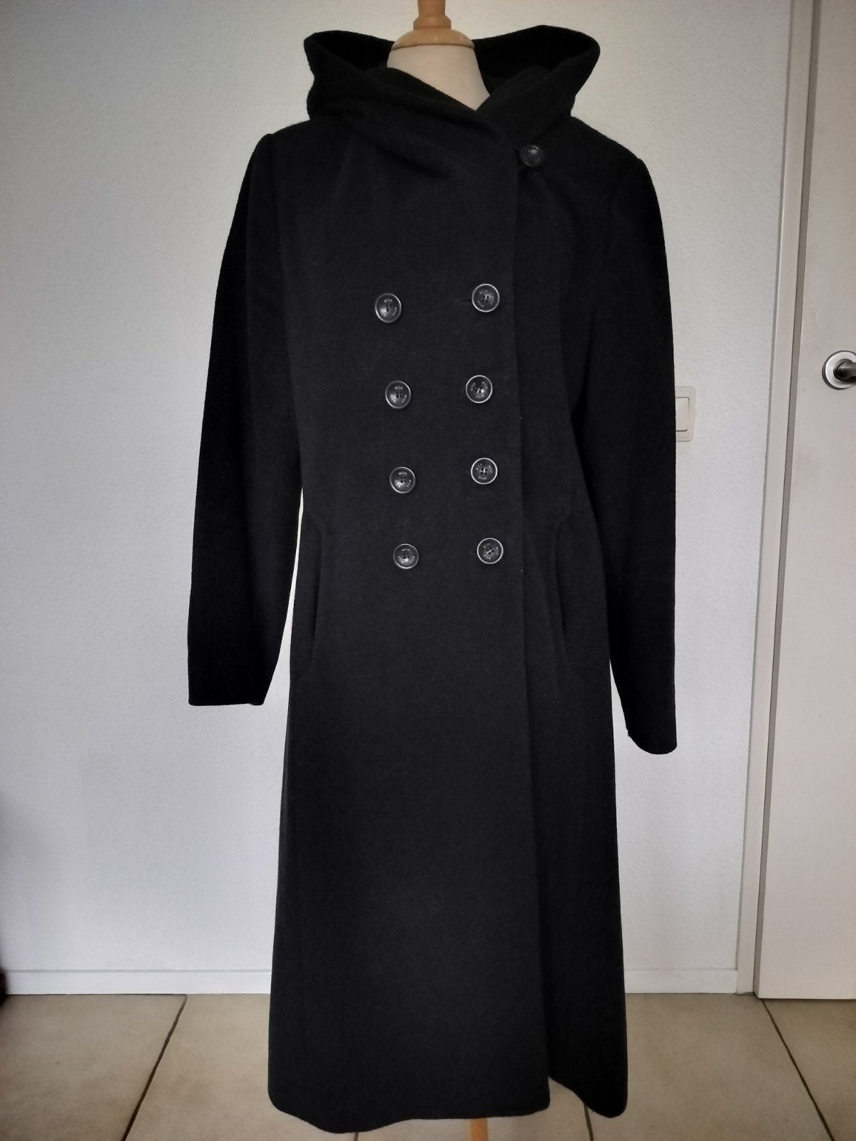 Nieuwe Milo wollen lange jas met capuchon - Maat 40, Maat 38/40 (M), Nieuw, Ophalen of Verzenden, Grijs