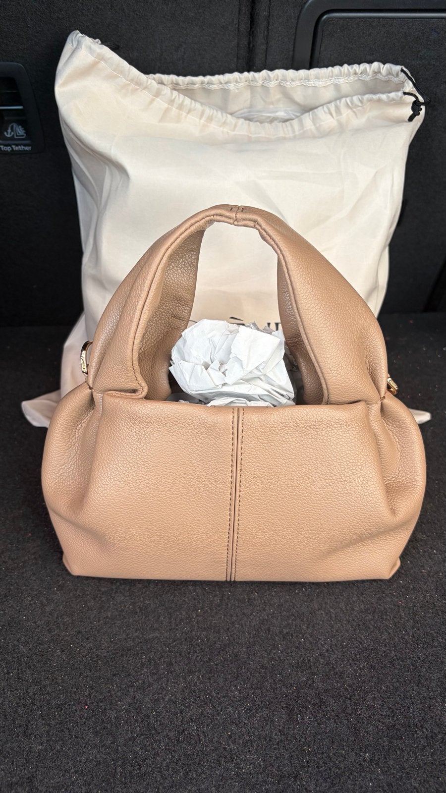 Polène Numéro Mini Tas Leer, Sieraden, Tassen en Uiterlijk, Ophalen of Verzenden, Nieuw, Beige, Handtas
