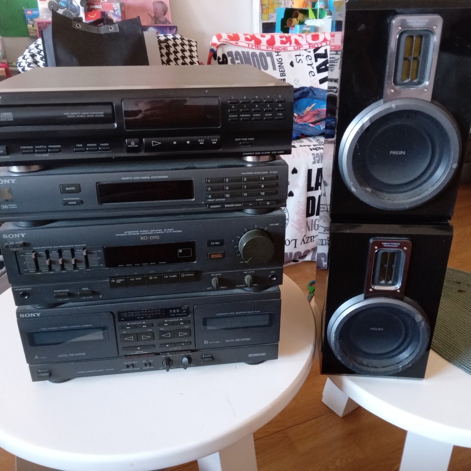 vintage Sony stereotoren uit de jaren 90 4 losse componenten, Audio, Tv en Foto, Ophalen, Gebruikt, Cassettedeck, Losse componenten