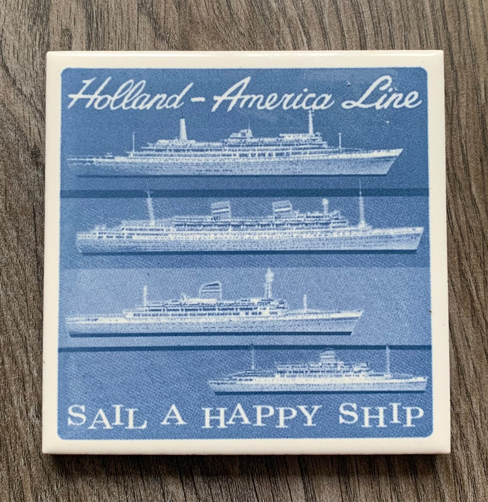 Holland-America Line: Sail A Happy Ship Onderzetter, Verzamelen, Scheepvaart, Ophalen of Verzenden
