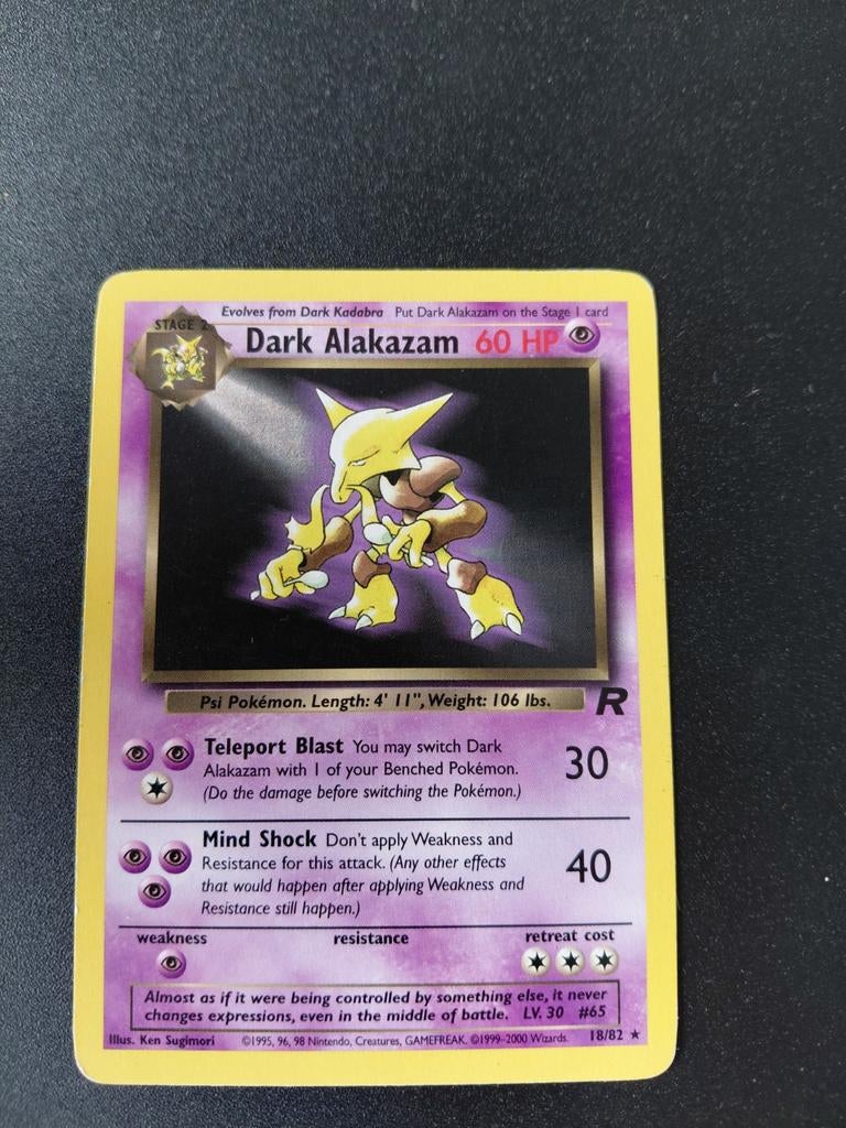 Dark Alakazam Team Rocket - 19/82 - Zeer nette staat!, Ophalen of Verzenden, Zo goed als nieuw, Losse kaart
