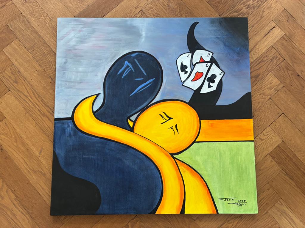 Schilderij acryl op doek 90 x90cm, Ophalen