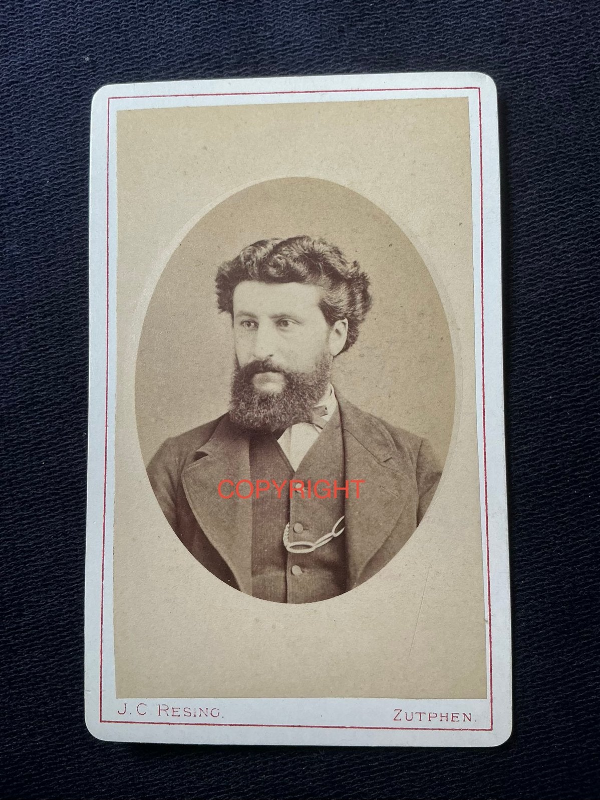 CDV, Man, J.C. RESING, ZUTPHEN, Carte de Visite, Ophalen of Verzenden, Voor 1940, Gebruikt, Foto
