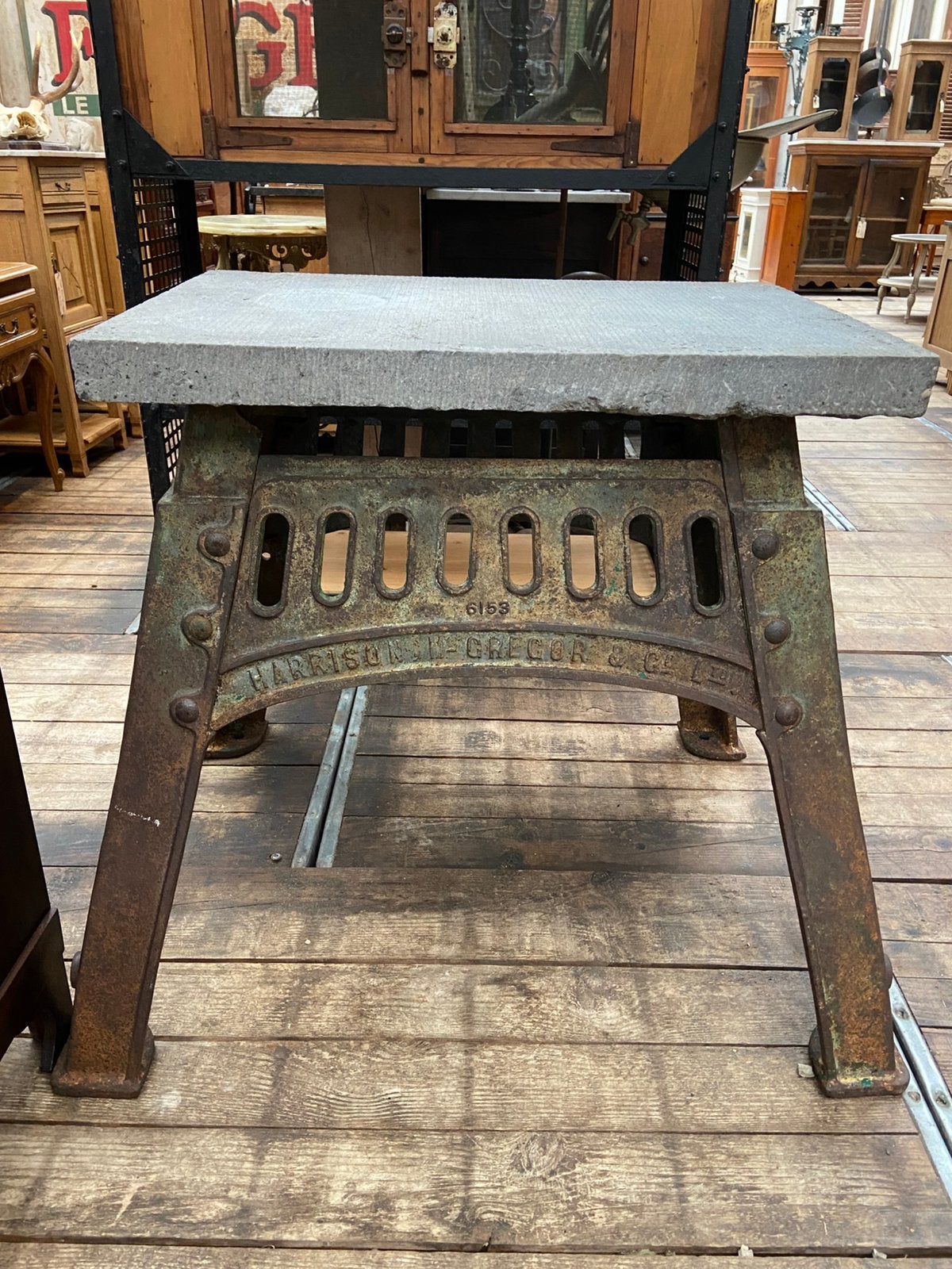 Stoere industriële Engelse fabriekstafel werktafel, Ophalen