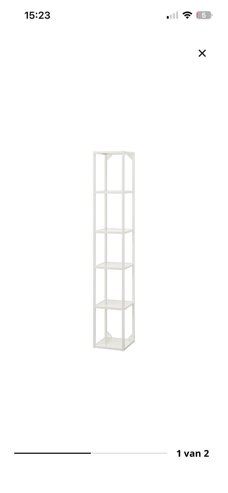 IKEA ENHET 180x30x30 hoge metalen kast met planken, wit, Ophalen, Minder dan 50 cm, Overige typen, Zo goed als nieuw
