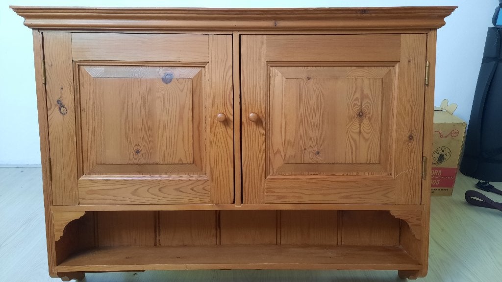 Klassiek Grenen Hangkastje / Wandkastje (90 x 70 cm), Huis en Inrichting, Ophalen, Gebruikt, Minder dan 150 cm, Minder dan 100 cm