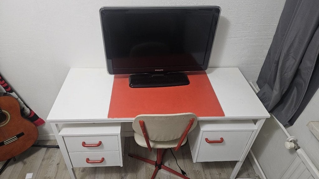 Bureau met stoel, Overige typen, Met lades, Zo goed als nieuw, Wit