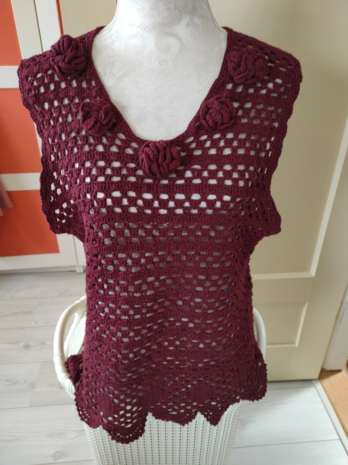 GEHAAKTE TOP, Kleding | Dames, Tops, Maat 42/44 (L), Nieuw, Ophalen of Verzenden, Zonder mouw