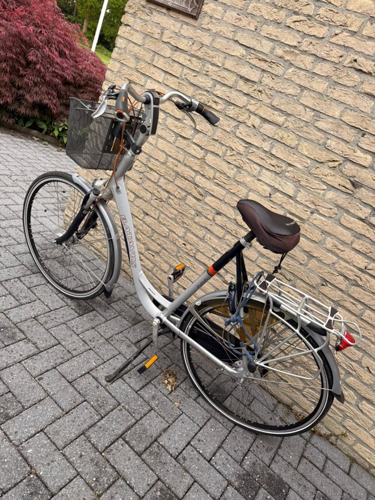 Batavus damesfiets met lage instap en mand, Ophalen, Batavus, 50 tot 53 cm, Trommelrem