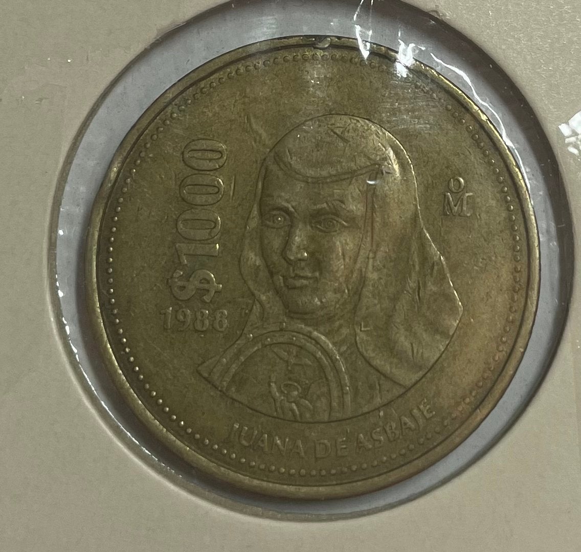 1000 pesos Mexico 1988, Postzegels en Munten, Munten | Amerika, Ophalen of Verzenden, Noord-Amerika
