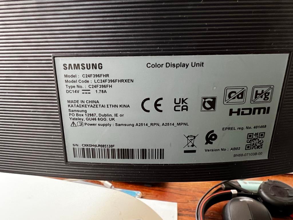 Samsung 24” Curved Monitor (C24F396FH) – Full HD, Computers en Software, Monitoren, Gaming, HDMI, 3 tot 5 ms, Curved
