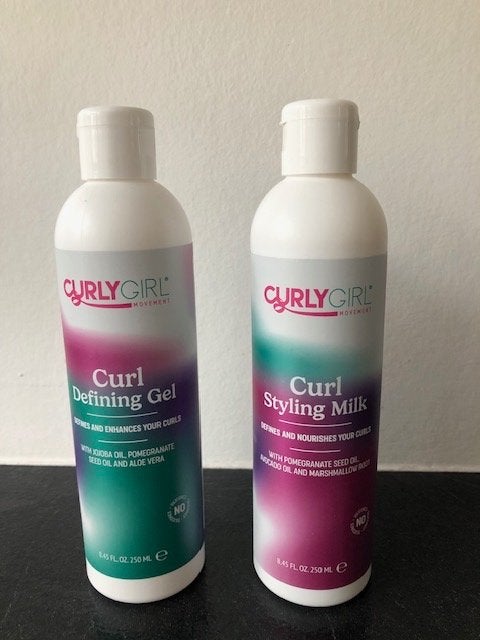 curly girl movement - set gel en milk, Sieraden, Tassen en Uiterlijk, Ophalen of Verzenden, Zo goed als nieuw, Gel, Wax, Haarlak of Mousse