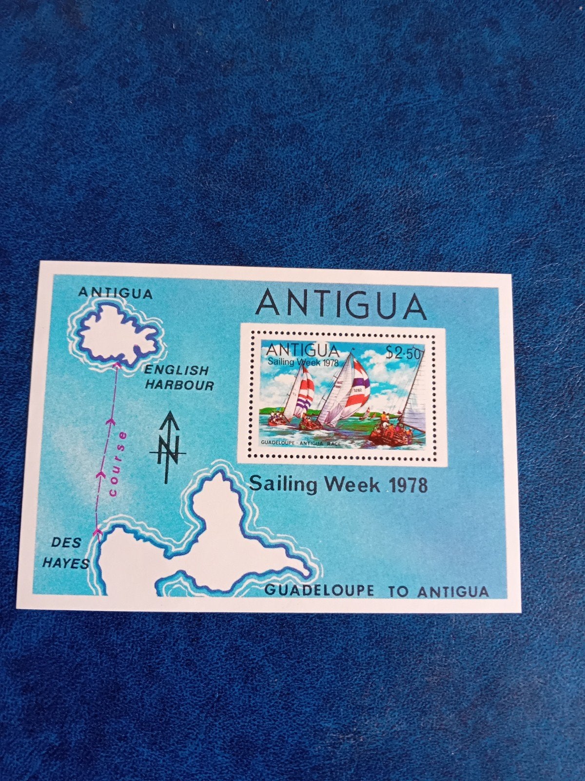 Antigua Sailing Week 1978 postzegel met kaart, Ophalen of Verzenden, Postfris
