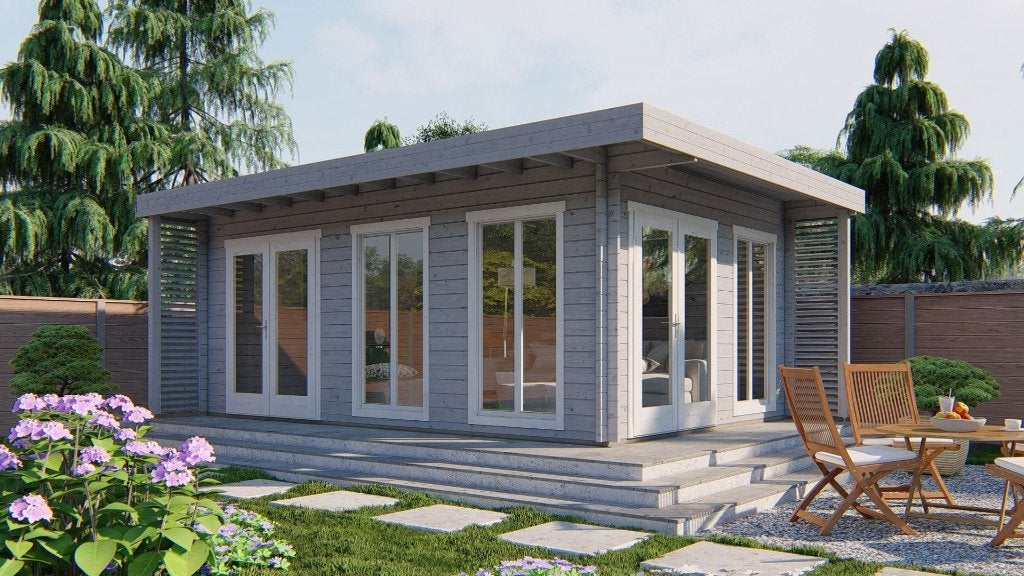 Blokhut - Tuinhuis Hildegard | 44 mm | vuren onbehandeld, Verzenden, Nieuw