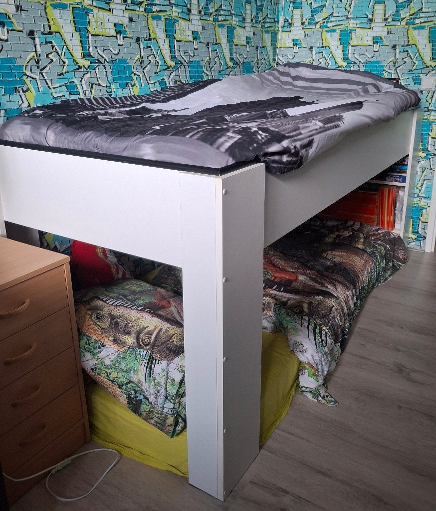 Bed, Ophalen, 90 cm, Eenpersoons, Zo goed als nieuw