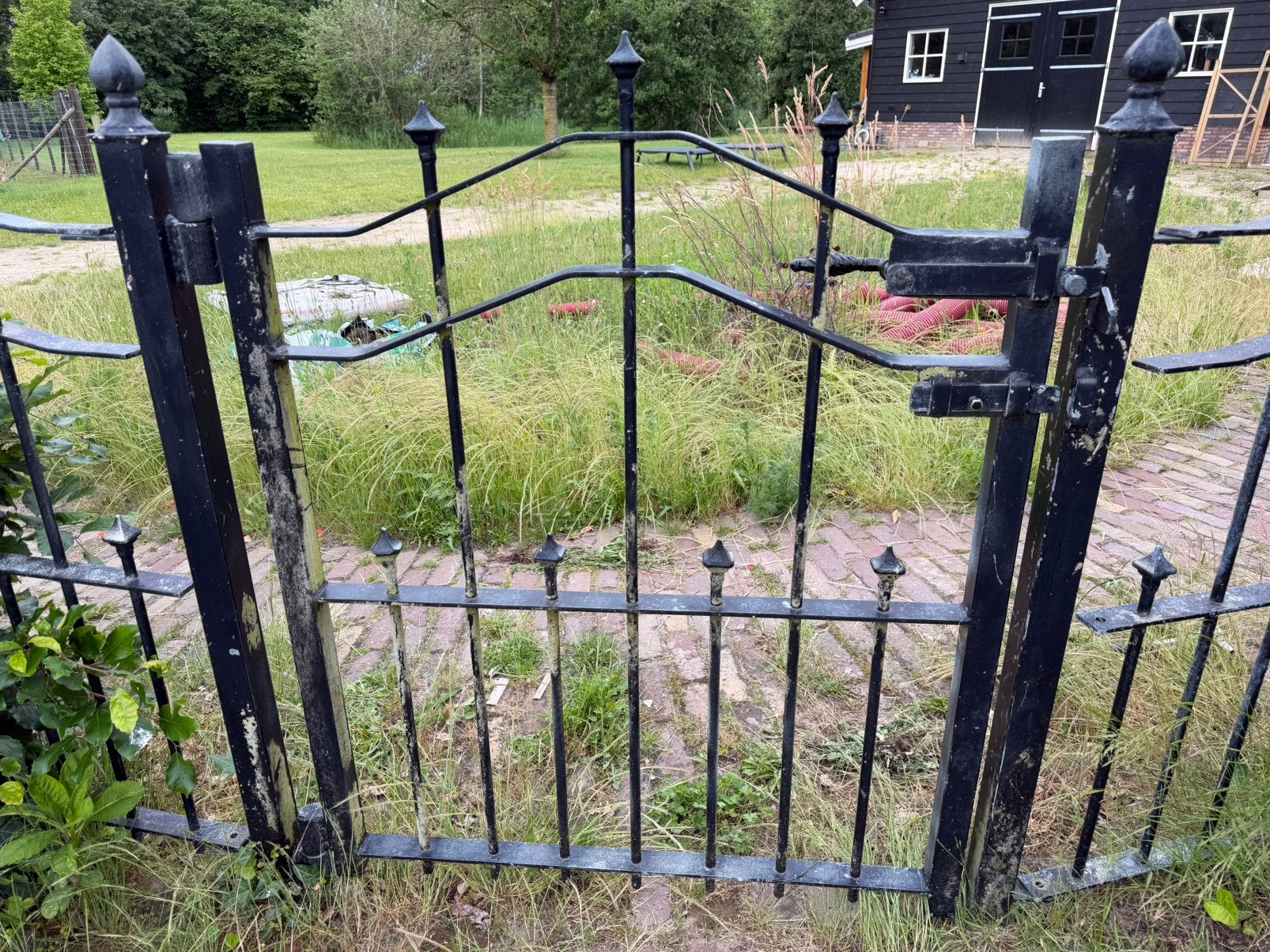 Smeedijzeren poort, Ophalen, Gebruikt, IJzer, 200 cm of meer
