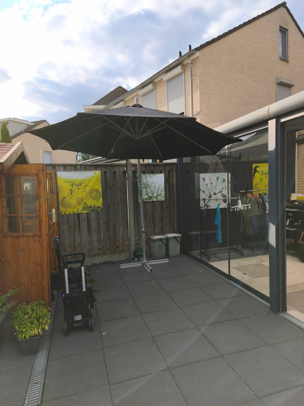 IKEA Karlsö zweefparasol met voet en hoes (300 cm), Tuin en Terras, Ophalen