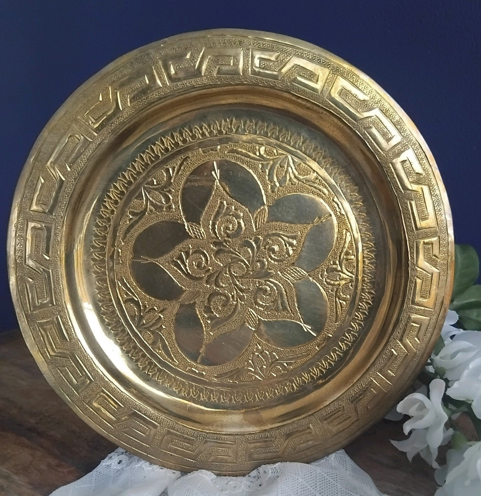 🌺Vintage 🌺Marokkaans Serveerschaaltje 🌺Koper 🌺Wandbordje, Antiek en Kunst, Verzenden, Koper