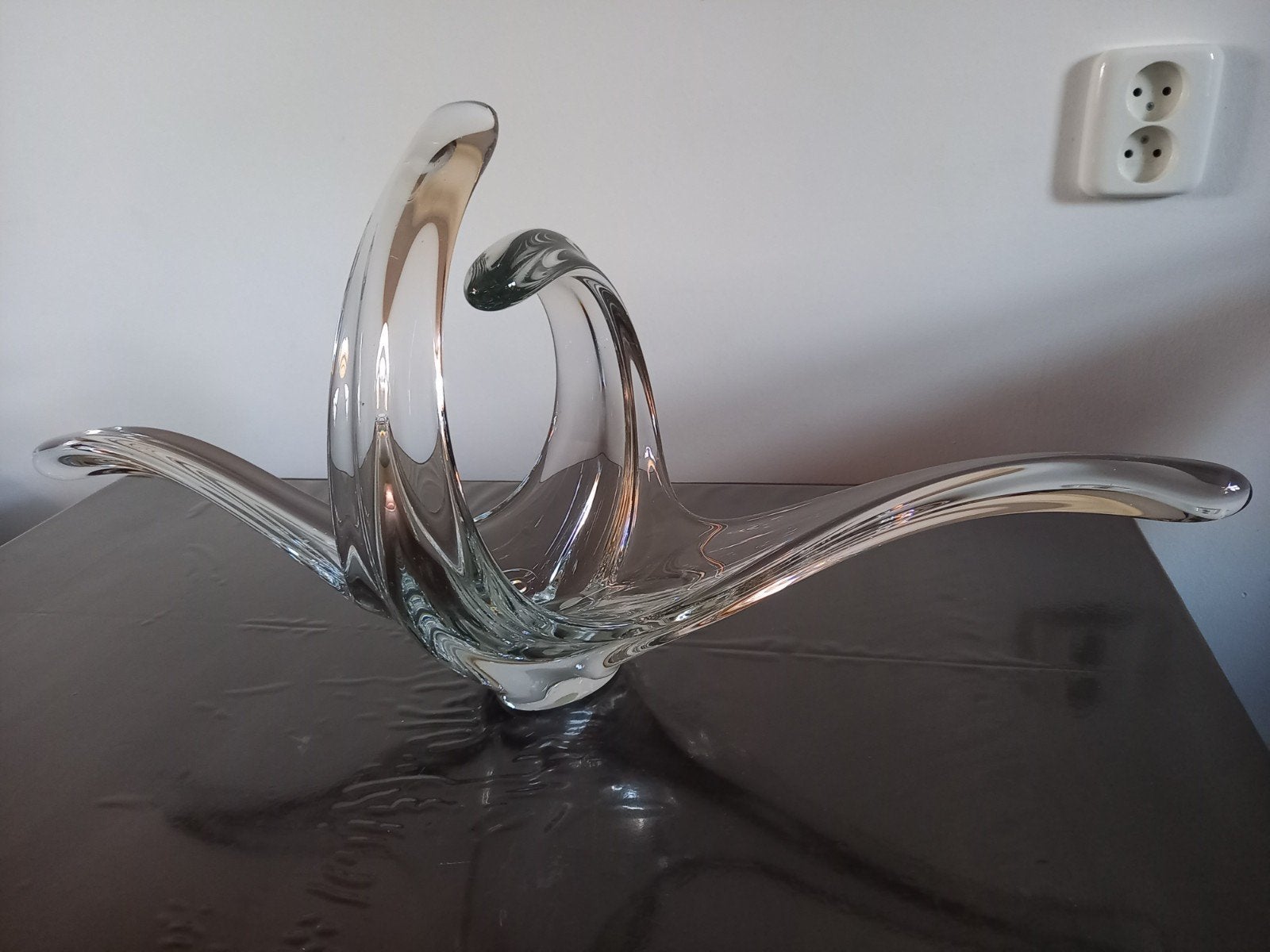 Mooie aparte glazen fruitschaal / schaal / decoratie (zwaar), Ophalen