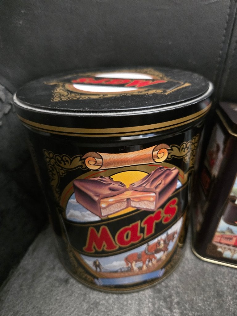 Vintage rond Mars-blik uit de jaren 80,, Ophalen, Gebruikt, Overige, Overige merken