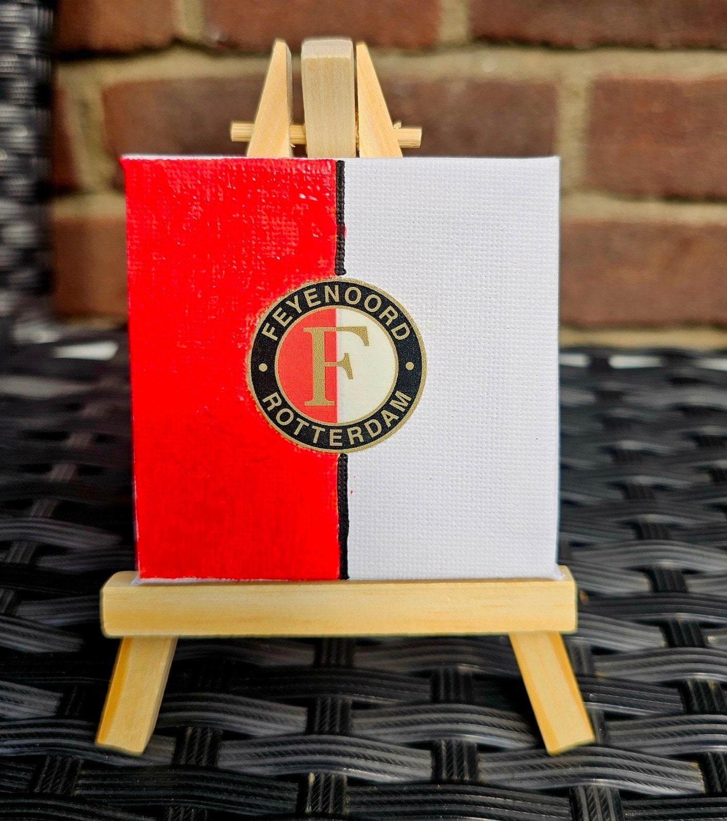 Zelfgemaakt Feyenoord mini schilderij, Antiek en Kunst, Ophalen of Verzenden