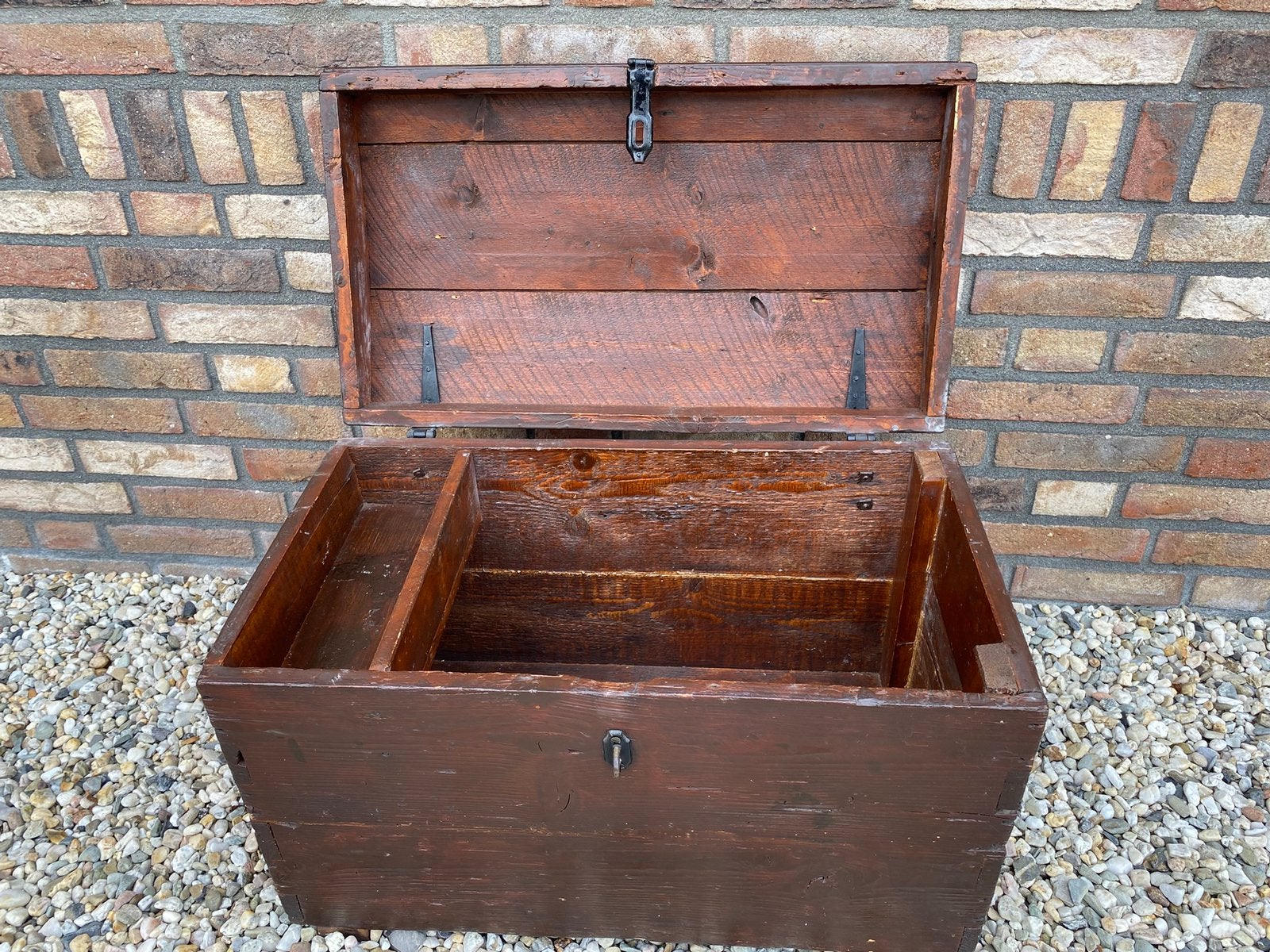 Vintage houten kist, Antiek en Kunst, Ophalen