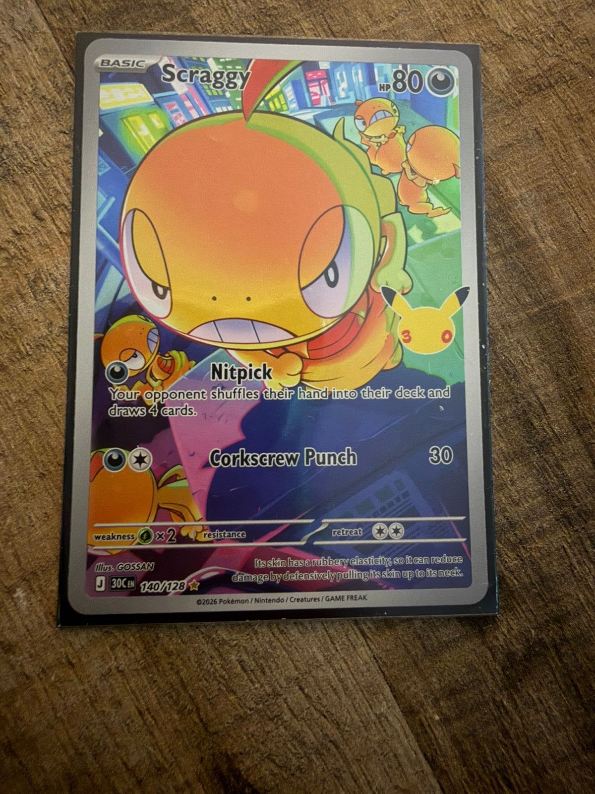 Scraggy pokemon 30th celebration, Ophalen, Zo goed als nieuw