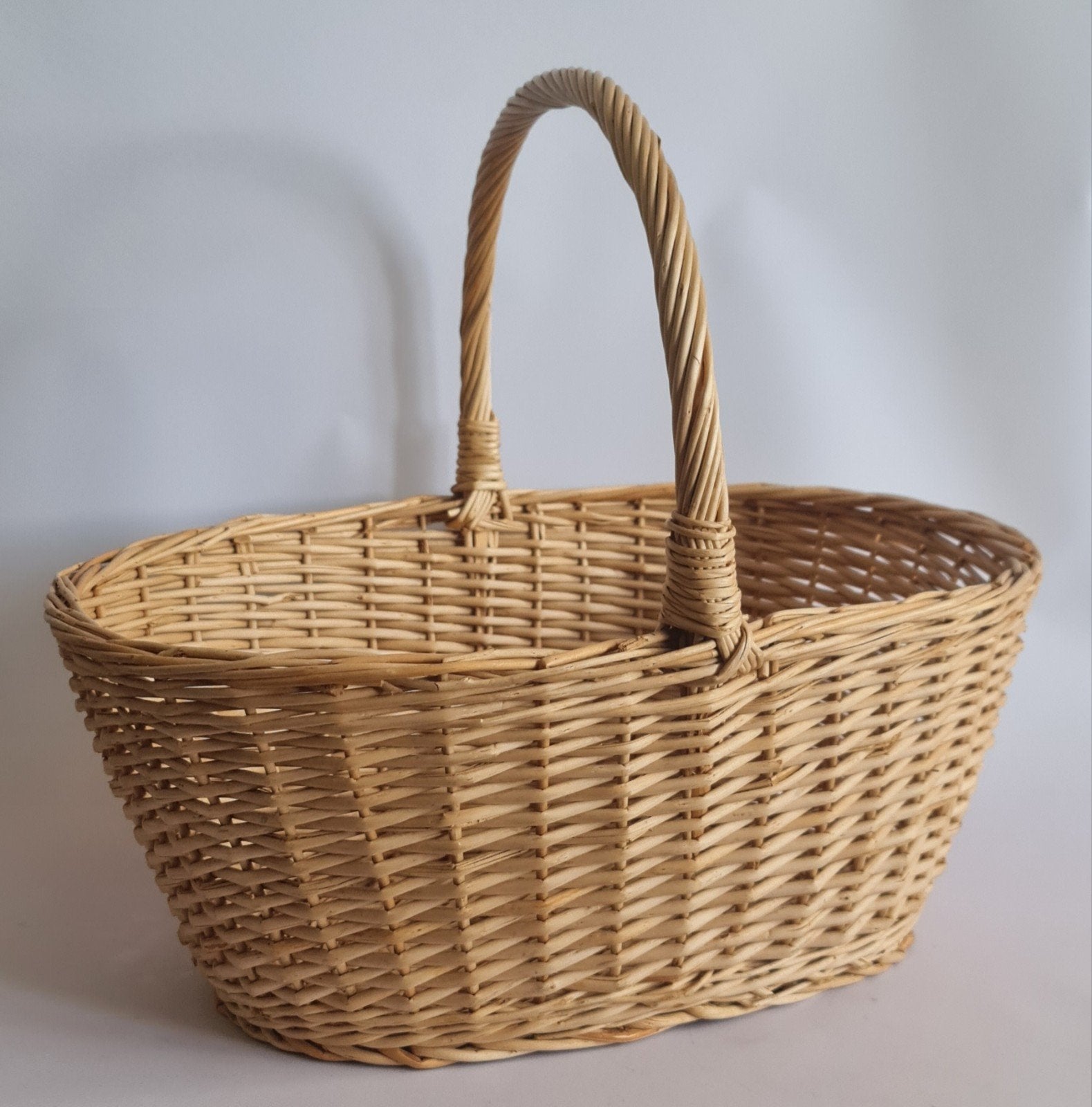 Set van 5 rieten manden met en zonder handvatten, Huis en Inrichting, Ophalen of Verzenden, Zo goed als nieuw, Rond, Riet