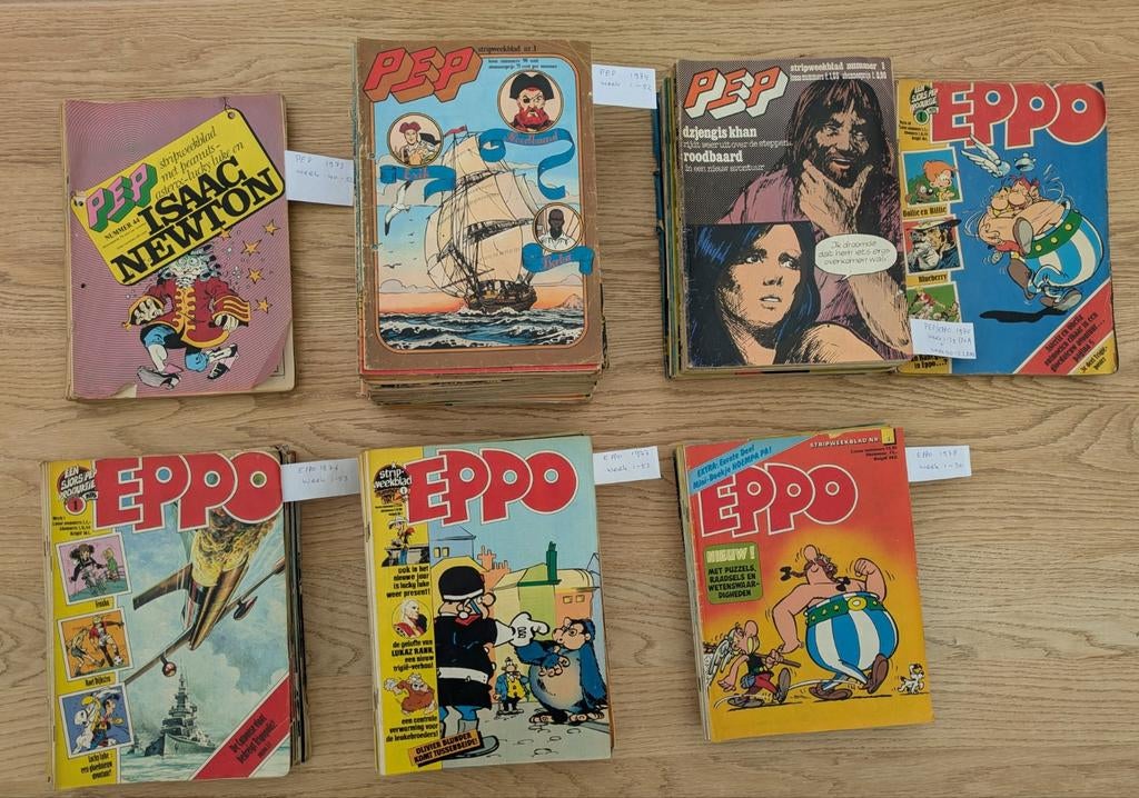 Pep en Eppo stripweekbladen compleet 1973/40 tot 1978/30, Ophalen, 1960 tot 1980, Nederland, Tijdschrift