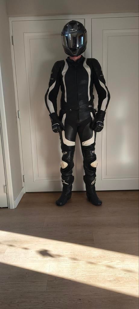Held motorpak (maat L): leren jas (54) en broek (110)., Motoren, Held, Ophalen of Verzenden, Tweedehands, Heren