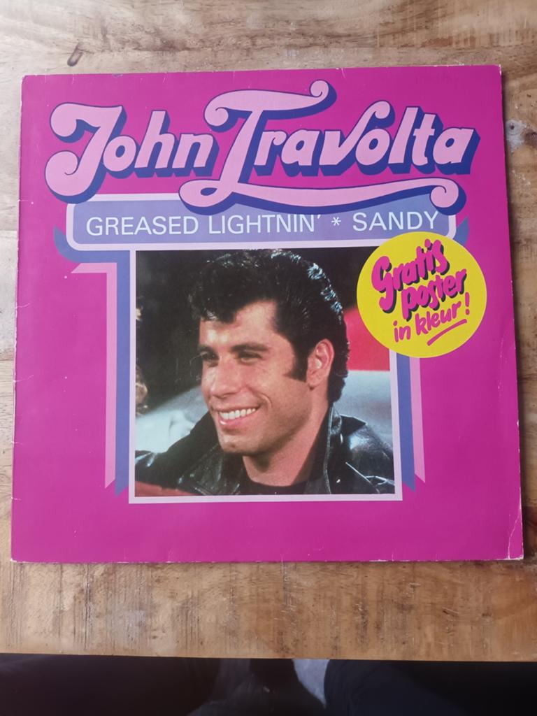 Vinyl John Travolta - Greased Lightnin' / Sandy, Colored vinyl, Ophalen of Verzenden, 1970 - 1979, Gebruikt