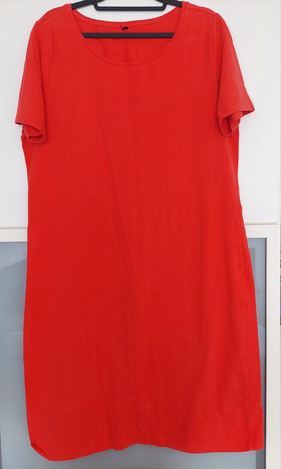 Rode t shirt jurk dames maat L, Maat 42/44 (L), Ophalen of Verzenden, Knielengte, Gedragen