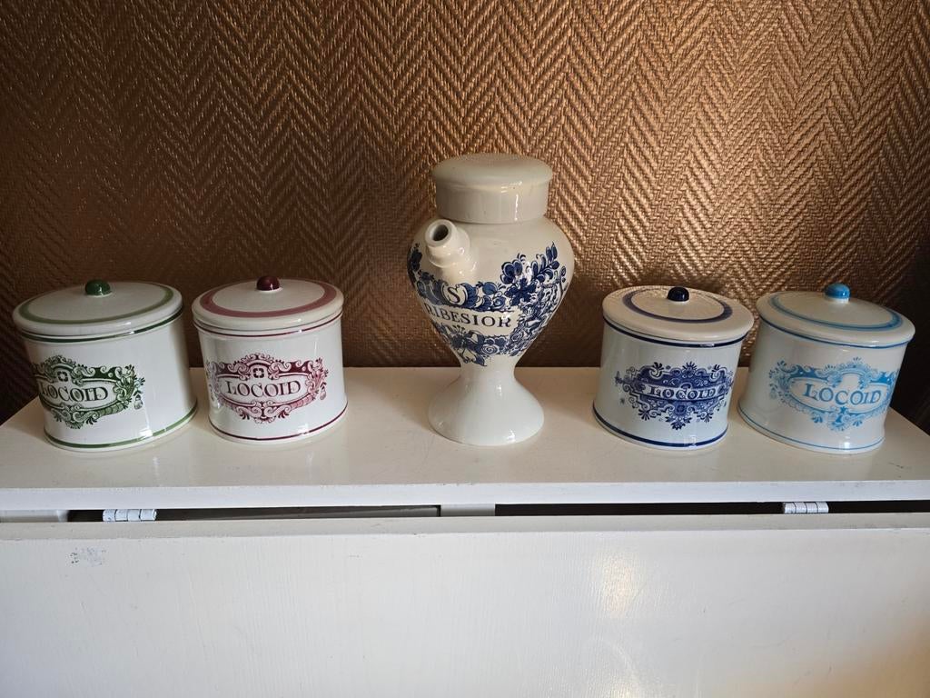 Vintage Apothekerspotten en Blikken - Decoratieve Set, Antiek en Kunst, Ophalen