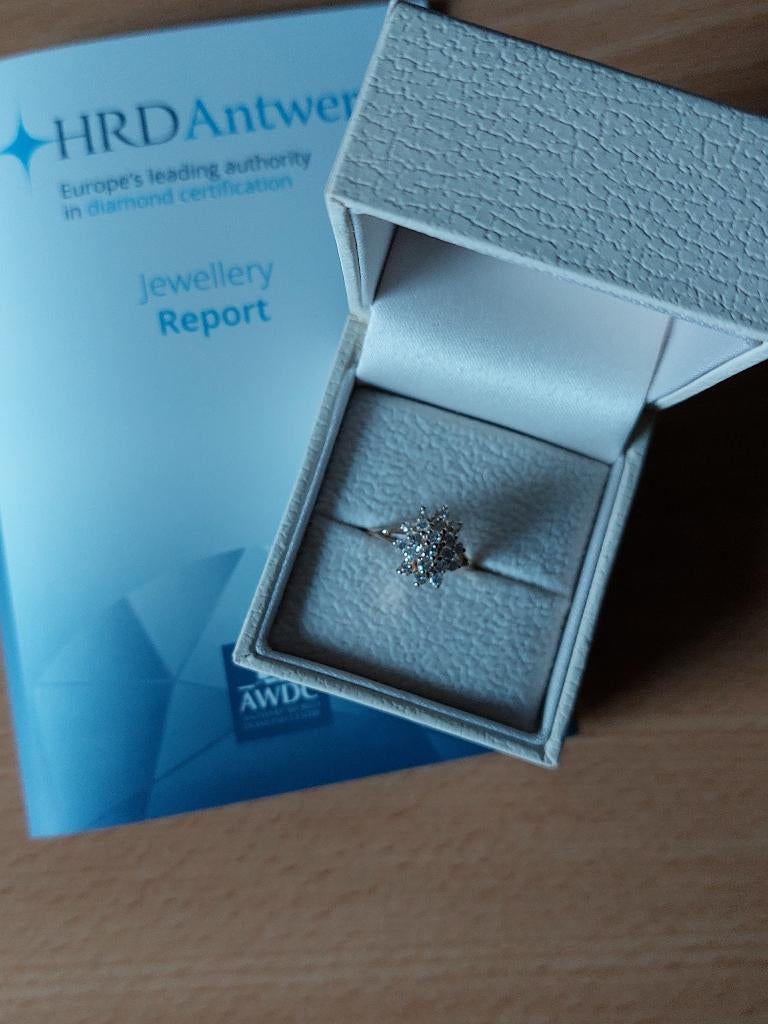 Gouden 14krt dames ring met diamant, Sieraden, Tassen en Uiterlijk, Ringen, Verzenden, Met edelsteen, Dame, Goud