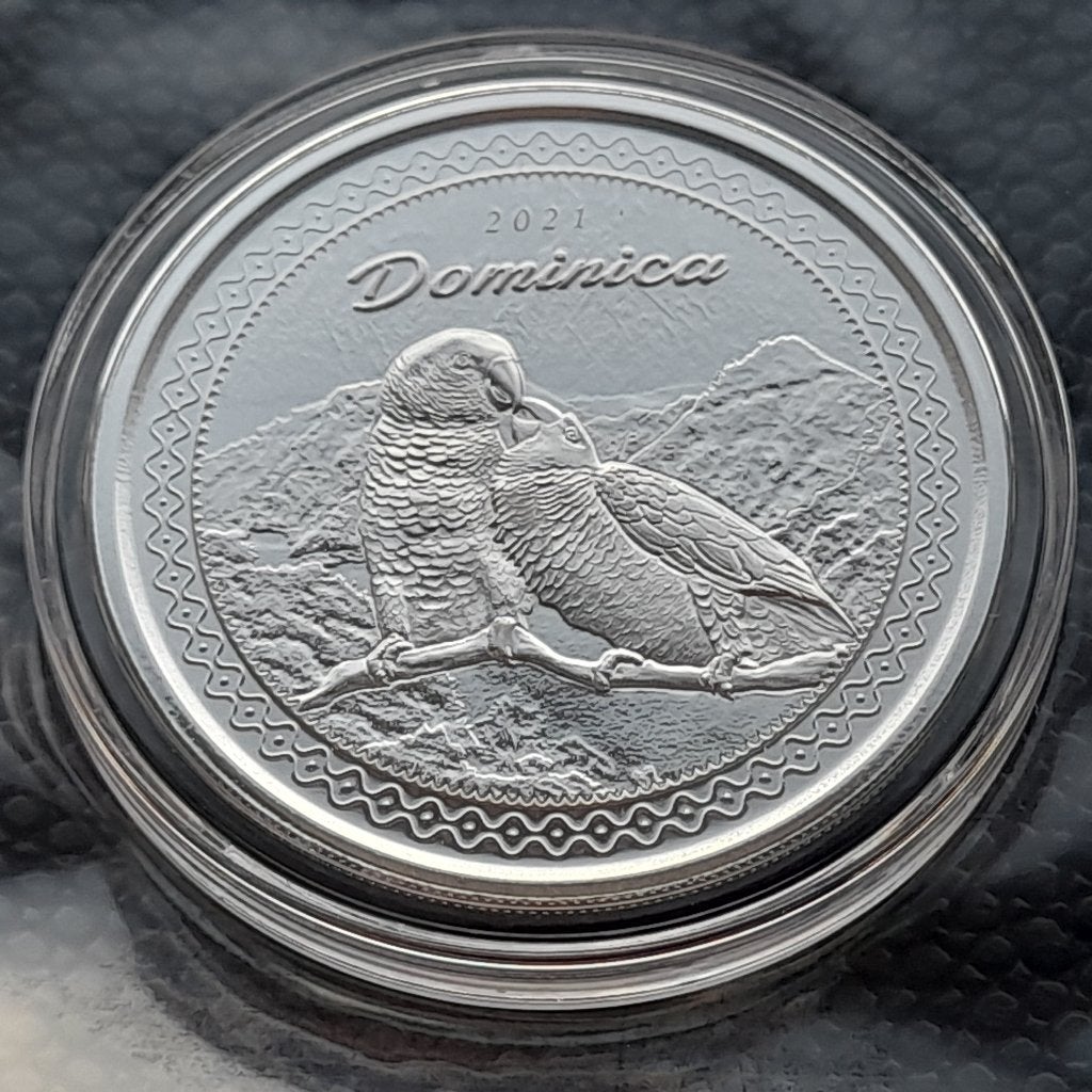2021 Dominica - Sisserou Parrot - 1 oz silver BU, Ophalen of Verzenden, Noord-Amerika, Zilver