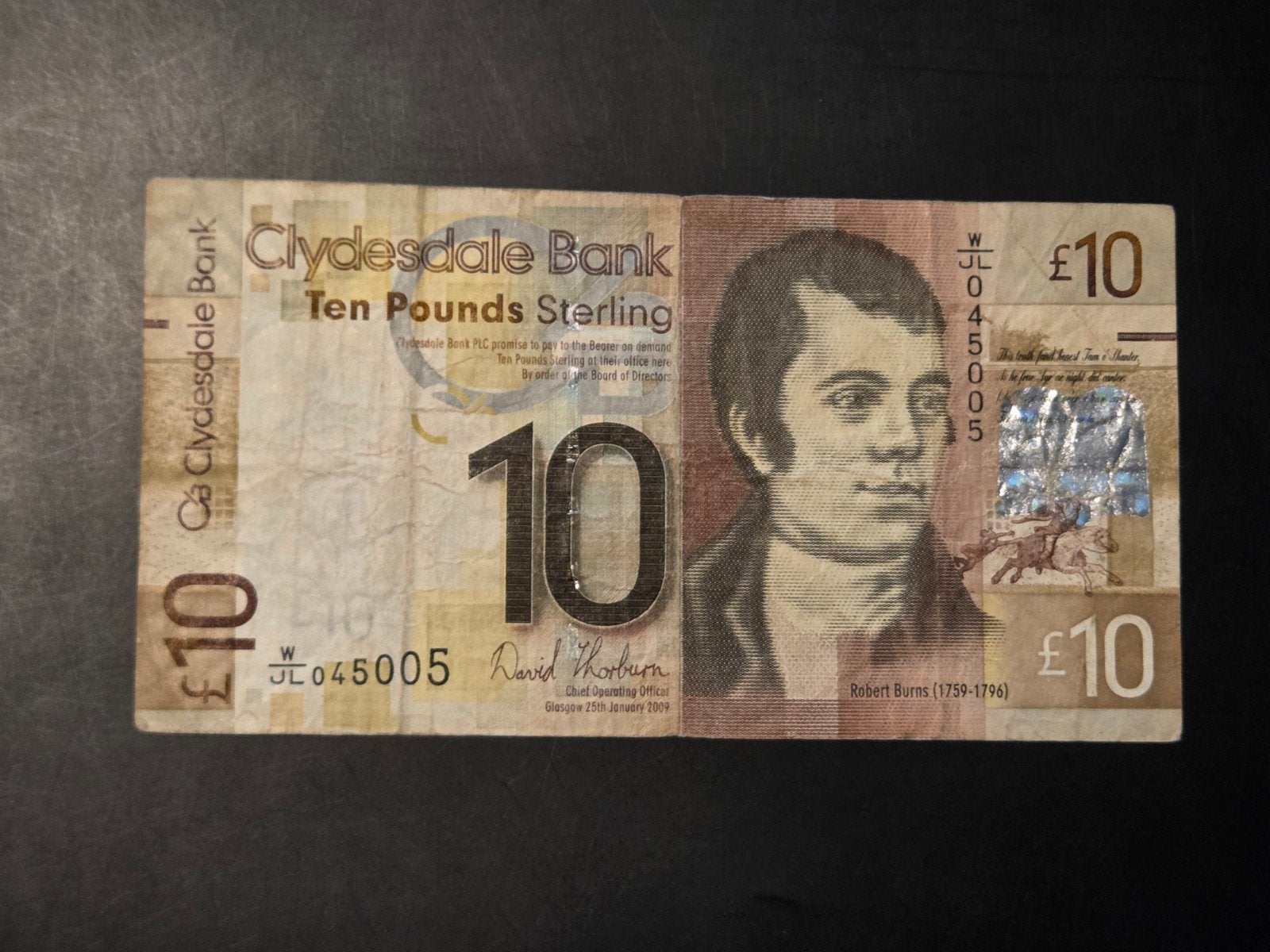 Scotland Clydesdale Bank 10 pounds 2009 VF, Ophalen of Verzenden, Overige landen