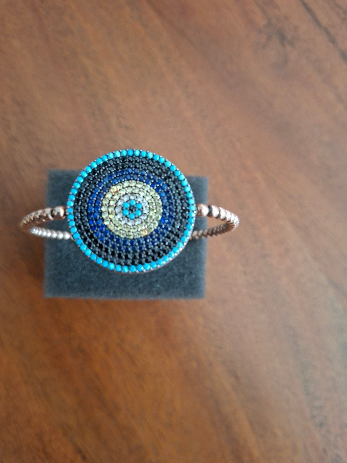 Nieuw!Prachtige armband zilv/925/roségoud verguld/Turks oog, Met kristal, Nieuw, Ophalen of Verzenden, Goud