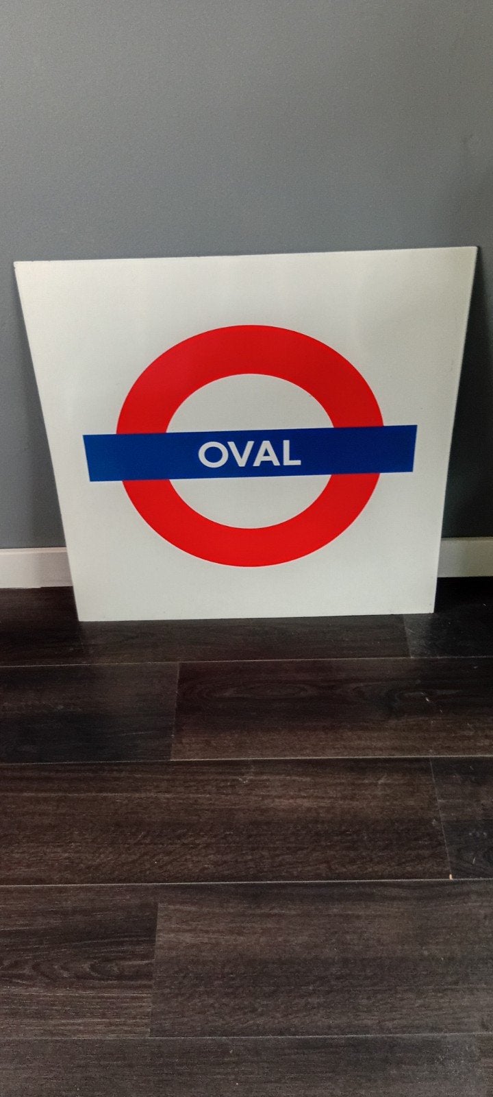 London Underground 'Oval' bord , emaille, Ophalen, Meerkleurig, Zo goed als nieuw, Metaal