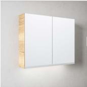 Spiegelkast Primabad SSKO 800-B antracite oak, Ophalen, Rechthoekig, 75 tot 100 cm, Minder dan 100 cm