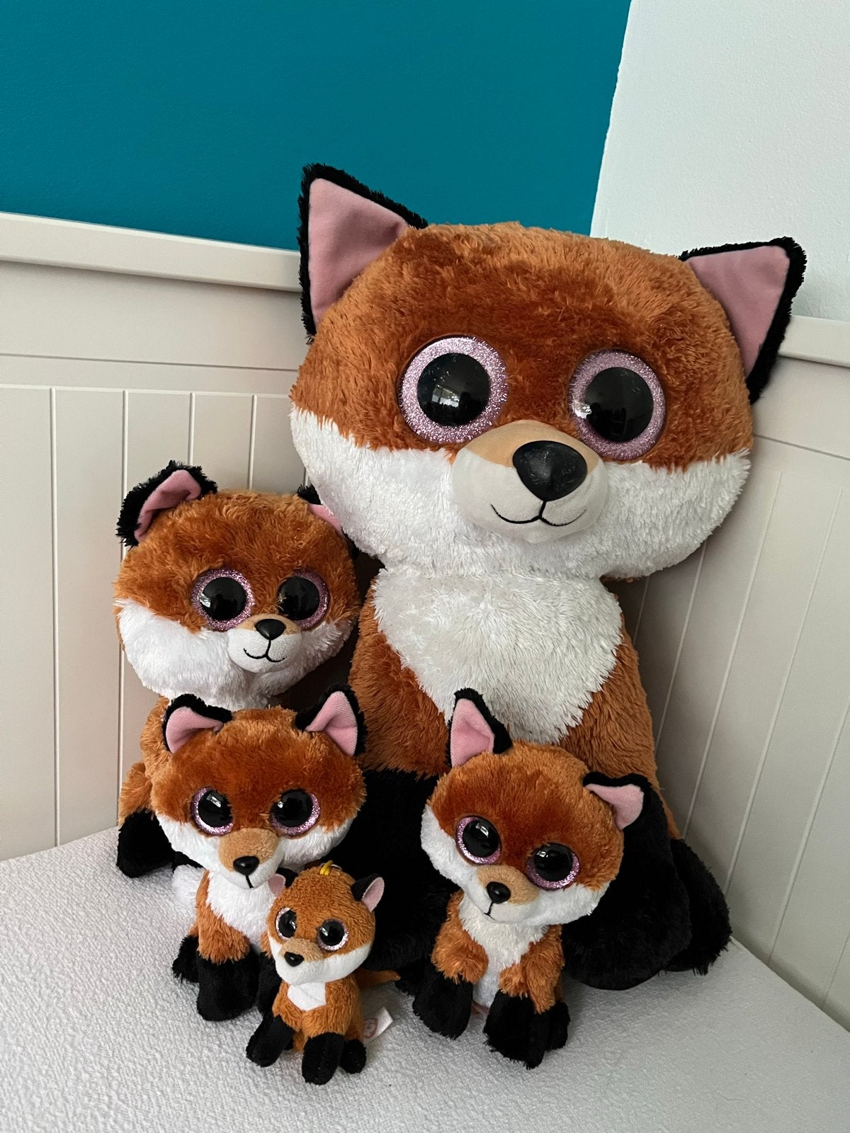 Ty Beanie Boo Slick Vossen Knuffels - Diverse Maten, Oranje, Overige karakters, Ophalen of Verzenden, Middelgroot (20 tot 80 cm)