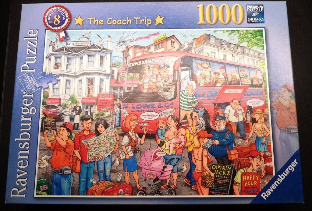Ravensburger puzzel The coach Trip, Ophalen of Verzenden, 500 t/m 1500 stukjes, Zo goed als nieuw, Legpuzzel