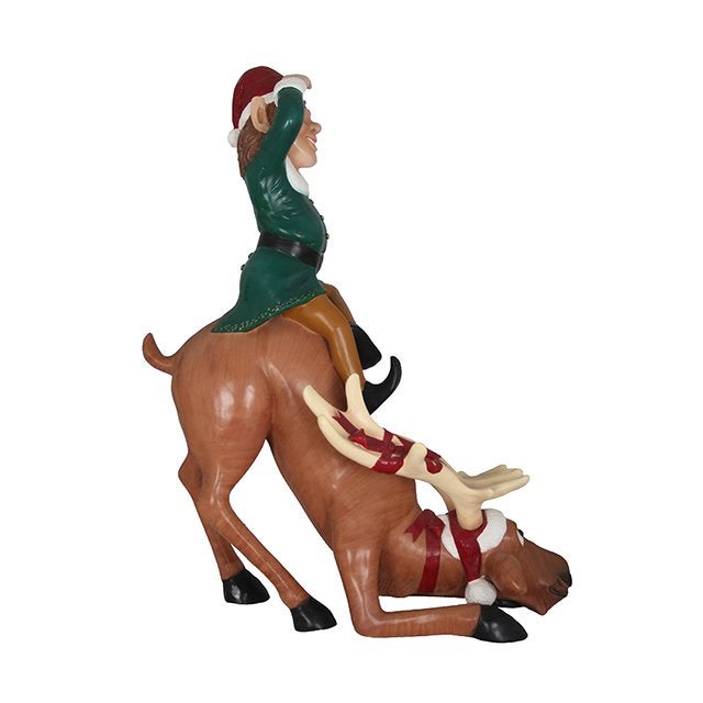 Babbo and Blitzen – Rendier beeld Hoogte 151 cm, Diversen, Kerst, Ophalen, HorecaBeelden, Nieuw, HorecaBeelden