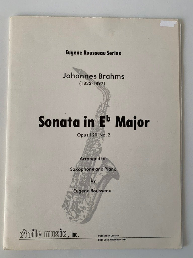 Bladmuziek Saxofoon Eb Sonata Brahms, Ophalen of Verzenden, Artiest of Componist, Jazz, Saxofoon