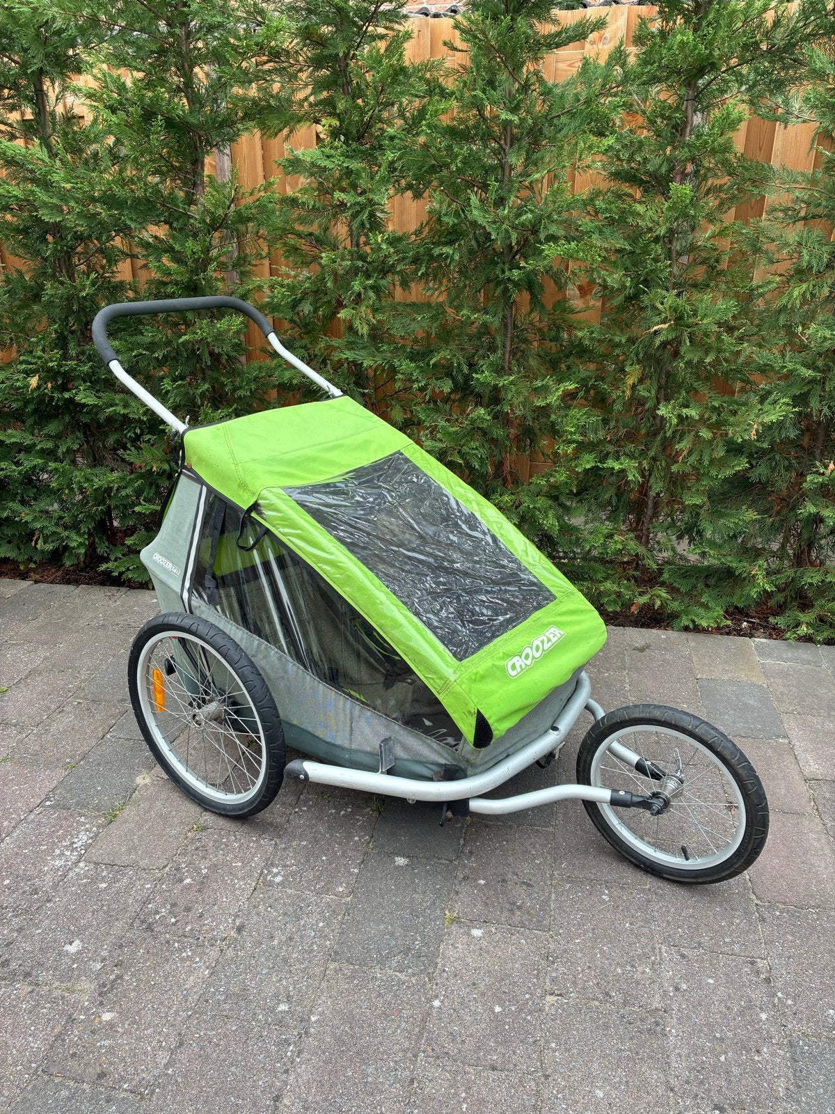 Croozer Kid Plus for 2 - Kinderfietskar en wandelwagen, Ophalen, Gebruikt, Vering, Kinderkar