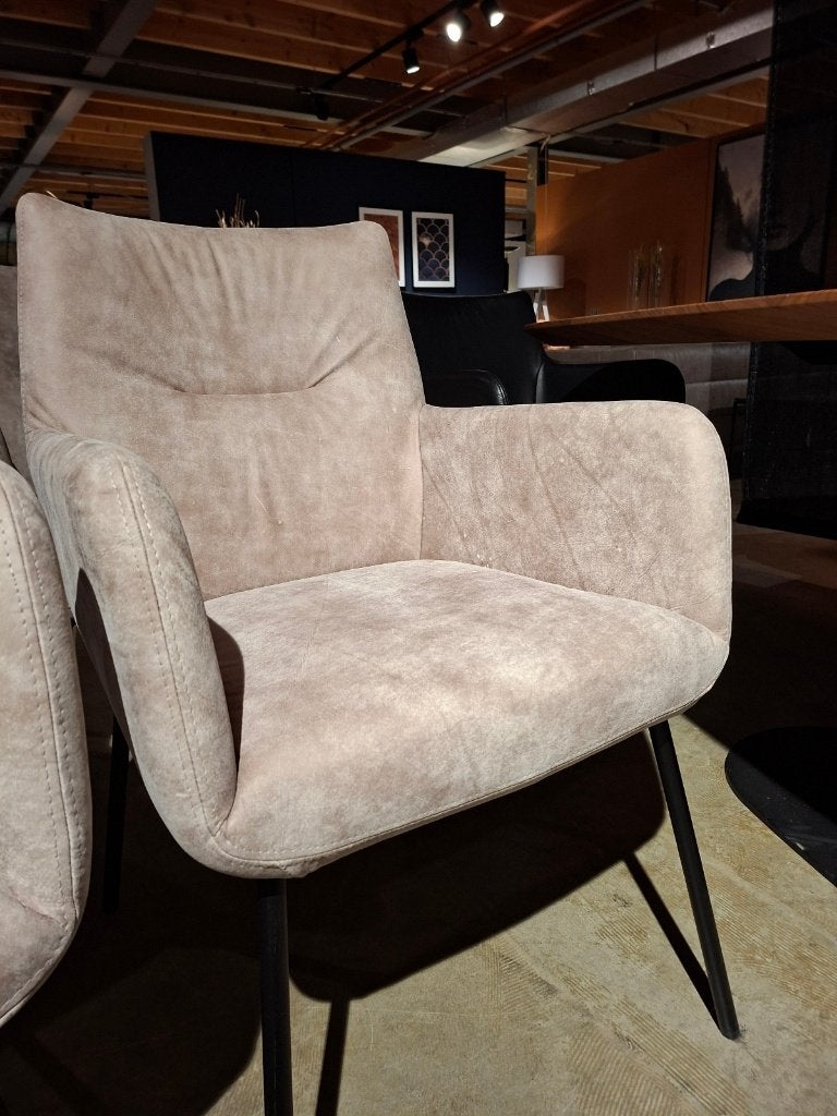 Velia set van 6 stoelen He Design Concrete Sand nu €1499, Ophalen, Overige kleuren, Nieuw, Leer
