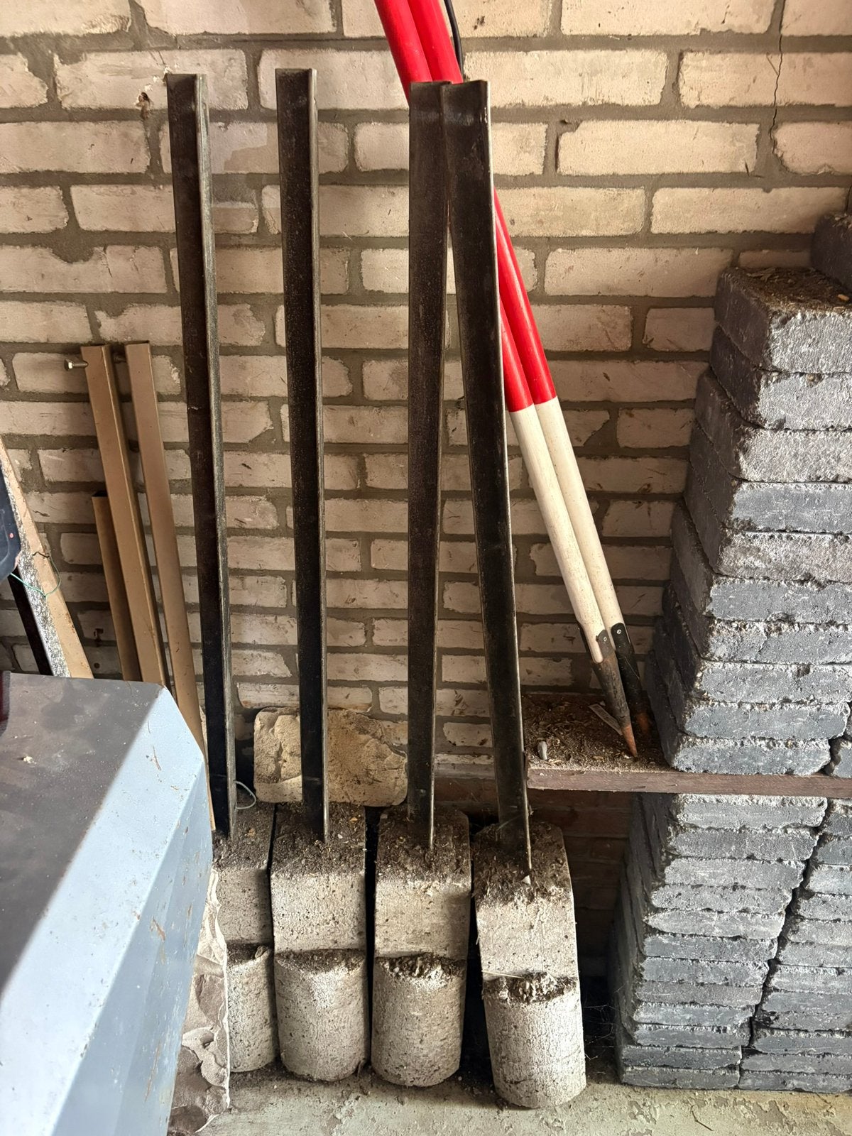 Afrastering palen gaas palen betonen voet gaas doek tuin., Ophalen, Gebruikt, Overige typen
