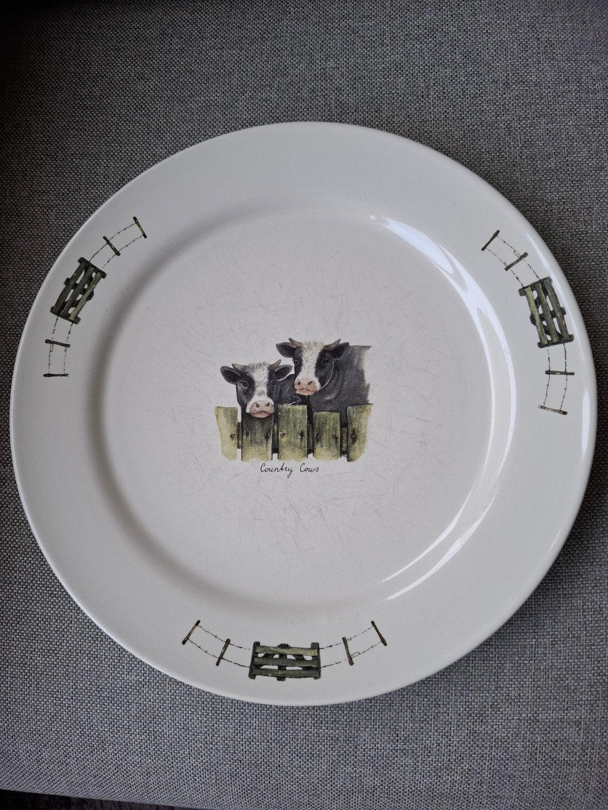 Gebaksbord Country Cows Jet by Ter Steege 31,5 cm, Ophalen of Verzenden, Zo goed als nieuw, Bord(en), Overige stijlen